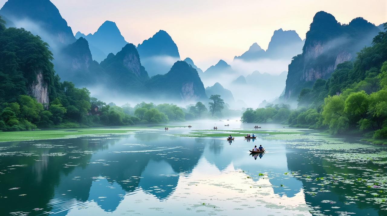 豌豆影视 - 广西桂林漓江畔杜鹃花春色
